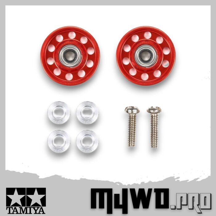 TAMIYA 95549 - Lightweight 13mm Aluminum Ball-Race Rollers (Ringless/Red)